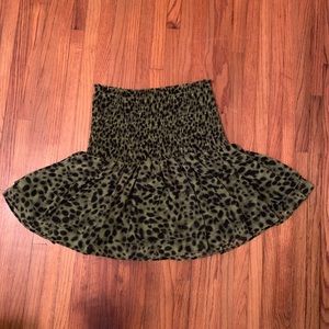 Cheetah Smocked Flounce Skirt